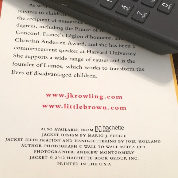 NWT, Hardcover book,JK Rowling, Adult book, Not Harry Potter. - Picture 5 of 7